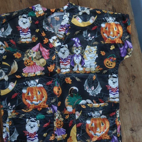 Tops - Custom made Halloween Doggy Scrub Top